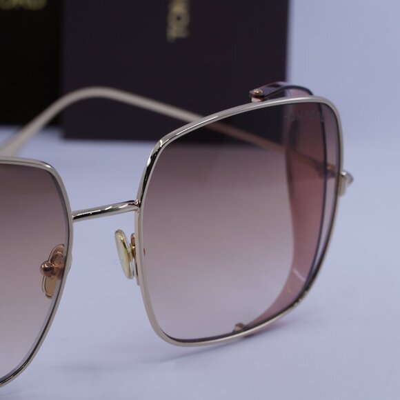 Tom Ford FT0901 28F Toby 02 Square Sunglasses - Gold Purple/Brown - Picture 4 of 10